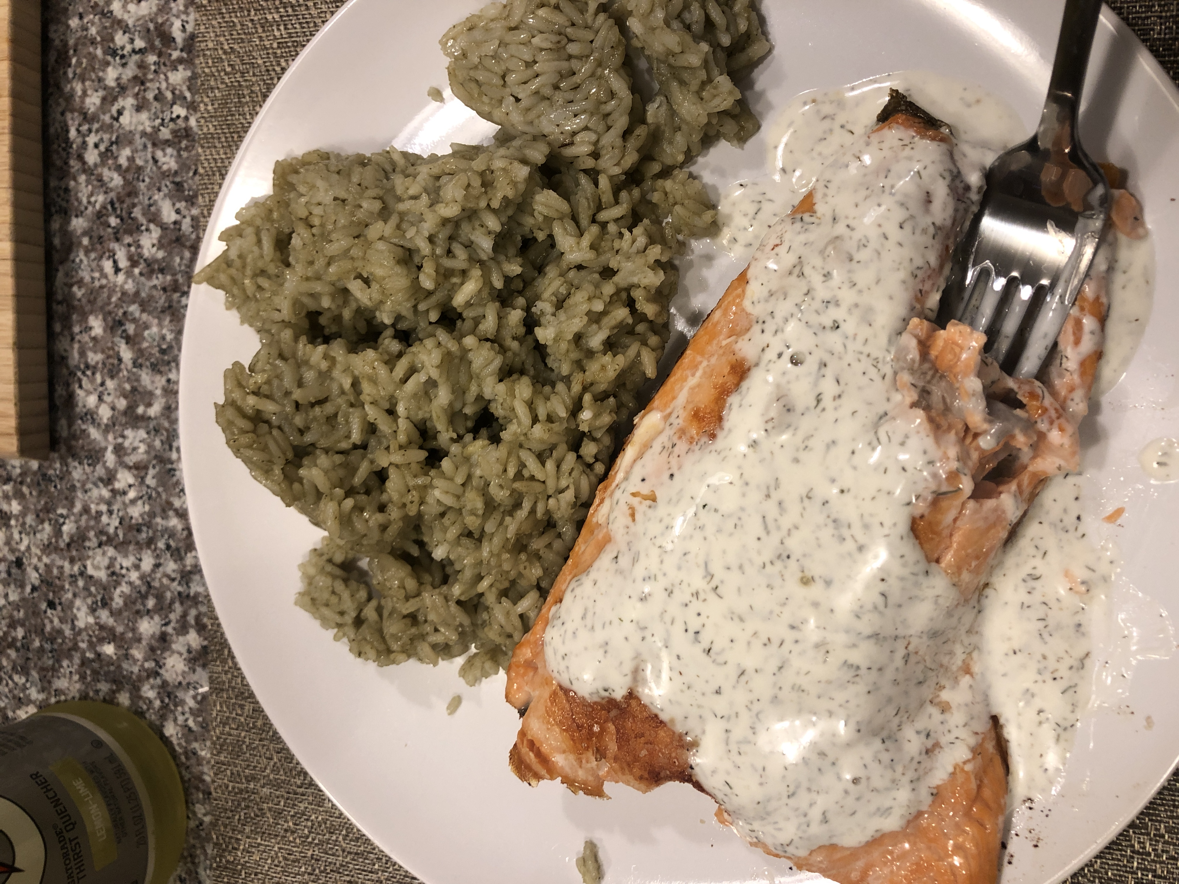 Pan Seared Salmon with Creamy Lemon Dill.